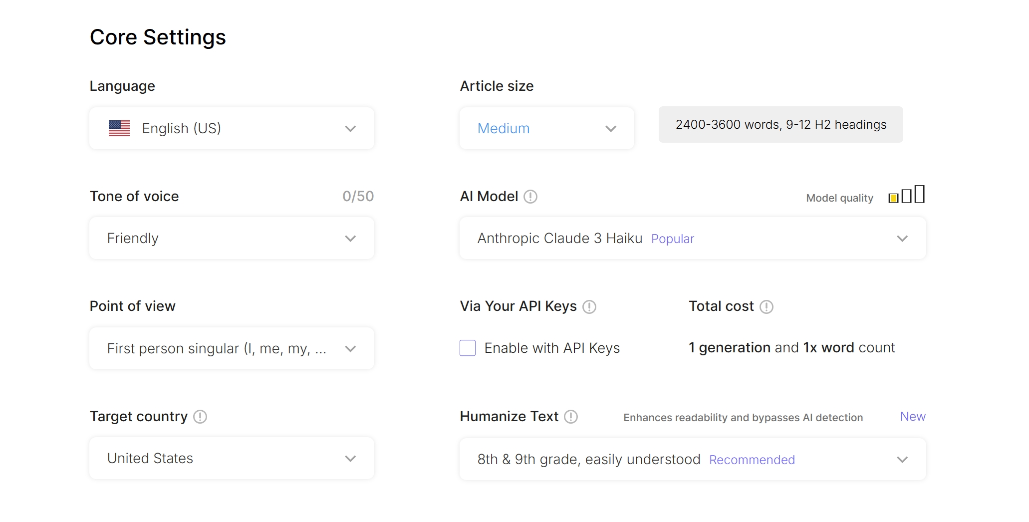screenshot of SEO WRITING
